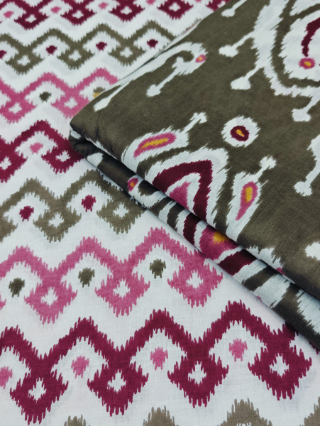 Coffee Ikat Buti 3Pc Suit Set