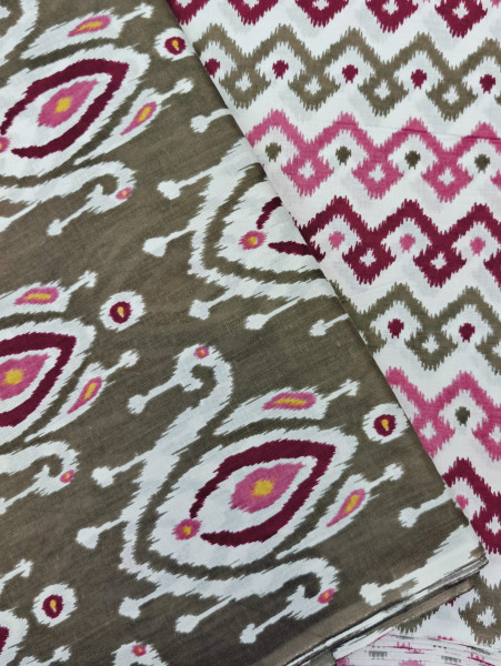 Coffee Ikat Buti 3Pc Suit Set
