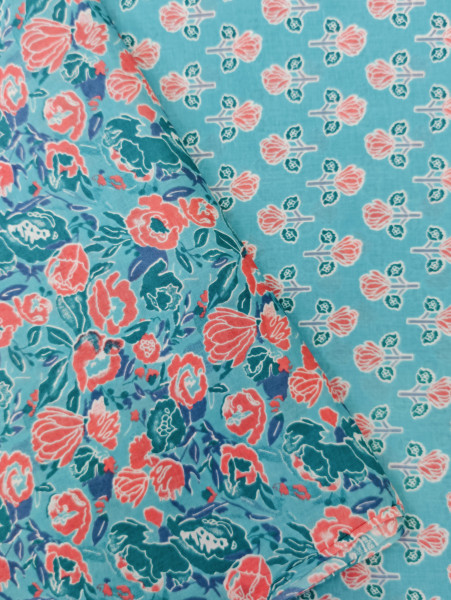 Sea Blue Floral 3Pc Suit Set