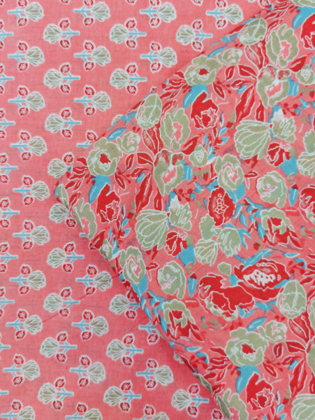 Peach Floral 3Pc Suit Set