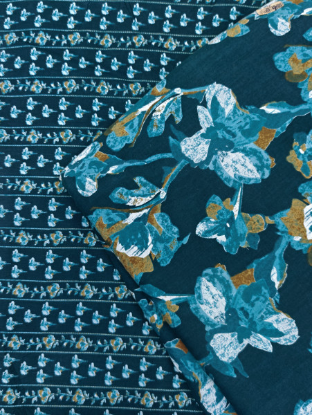 Peacock Green Floral 3Pc Suit Set