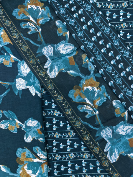 Peacock Green Floral 3Pc Suit Set