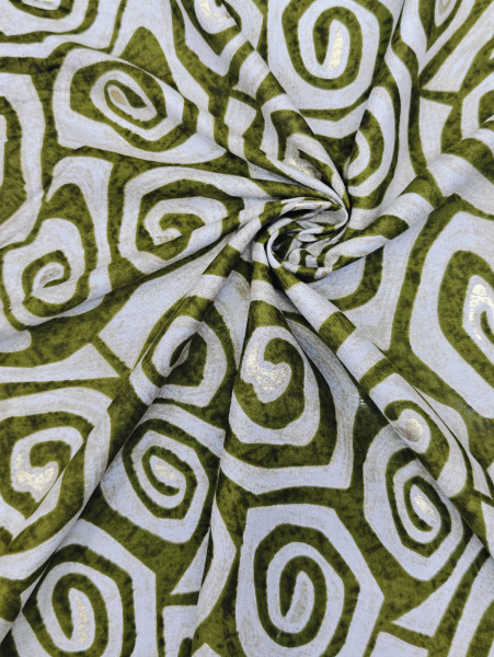 Green Abstract Geometrical pattern Fabric