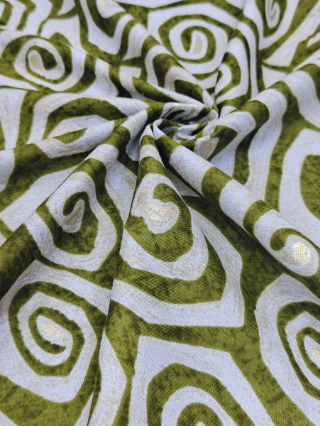 Green Abstract Geometrical pattern Fabric