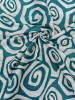 Peacock Green Abstract Geometrical pattern Fabric