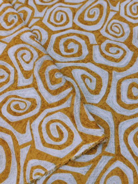Yellow Abstract Geometrical pattern Fabric