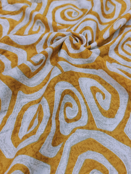 Yellow Abstract Geometrical pattern Fabric