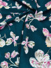 Discharge Coral  Green Base Floral Printed Fabric