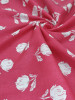 Magenta Base White Floral Printed Fabric
