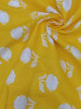 Yellow Base White Floral Printed Fabric