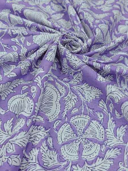 Lavender Floral Printed Fabric