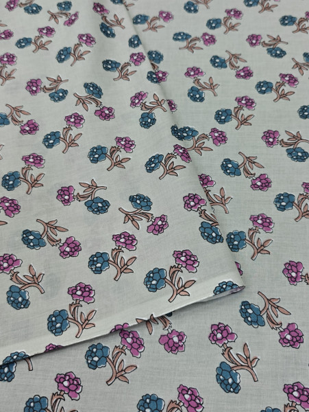 Dusky Grey Subtle Buti Printed Fabric