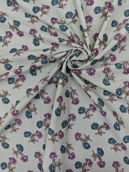 Dusky Grey Subtle Buti Printed Fabric