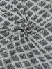 Black -Grey Floral Bouquet Block-Print Cotton Fabric