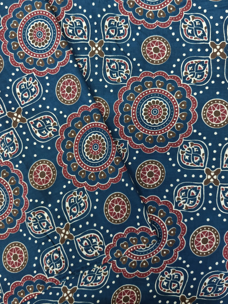 Ajrakh Indigo Cotton Print