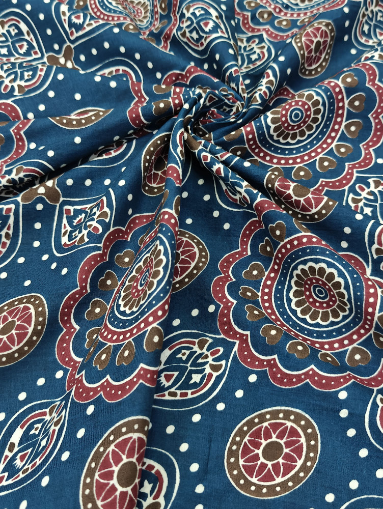 Image of Ajrakh Indigo Cotton Print