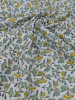 Floral Block Print Cotton Fabric (Yellow &amp; Green)
