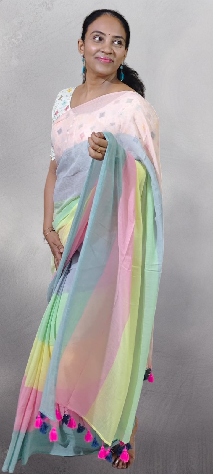Mul cotton saree