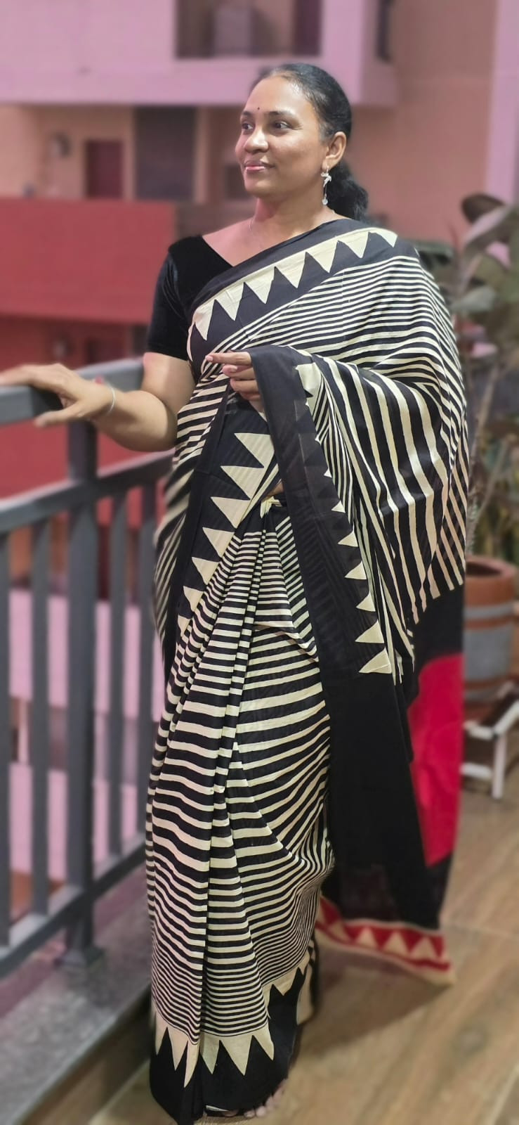 Hand Block Print Cotton Saree
