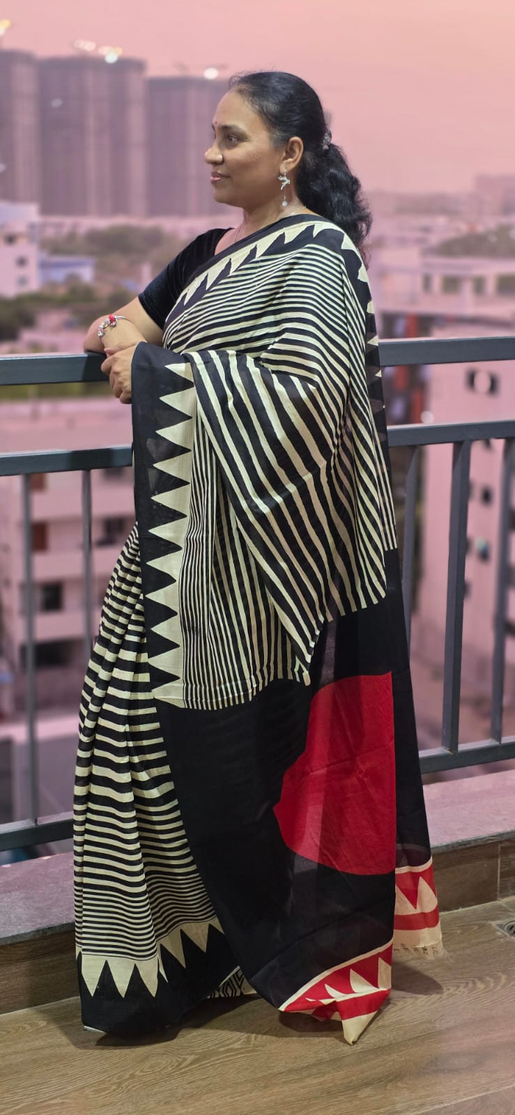 Hand Block Print Cotton Saree