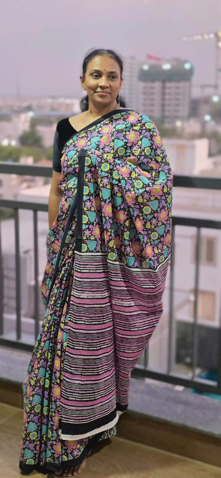 Hand Block Print Cotton Saree