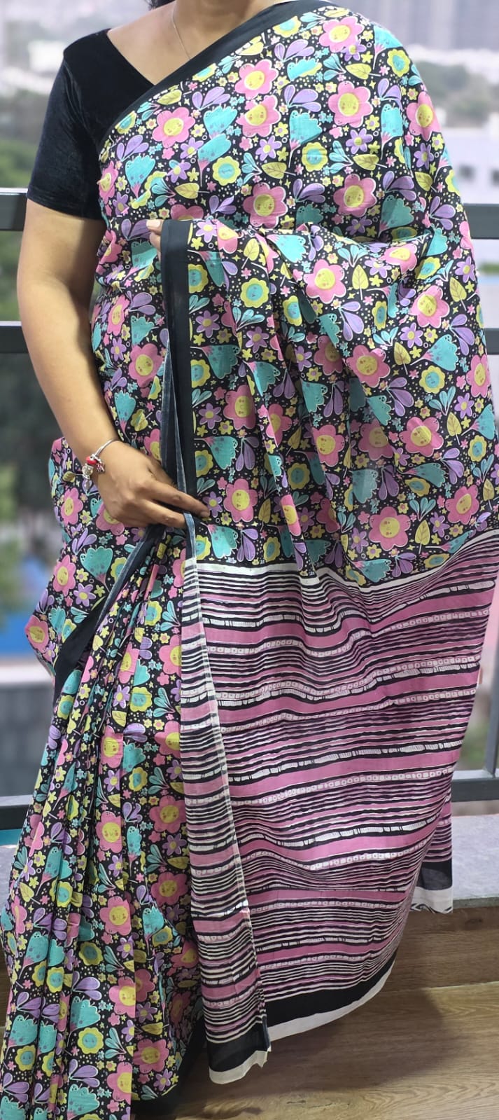 Hand Block Print Cotton Saree