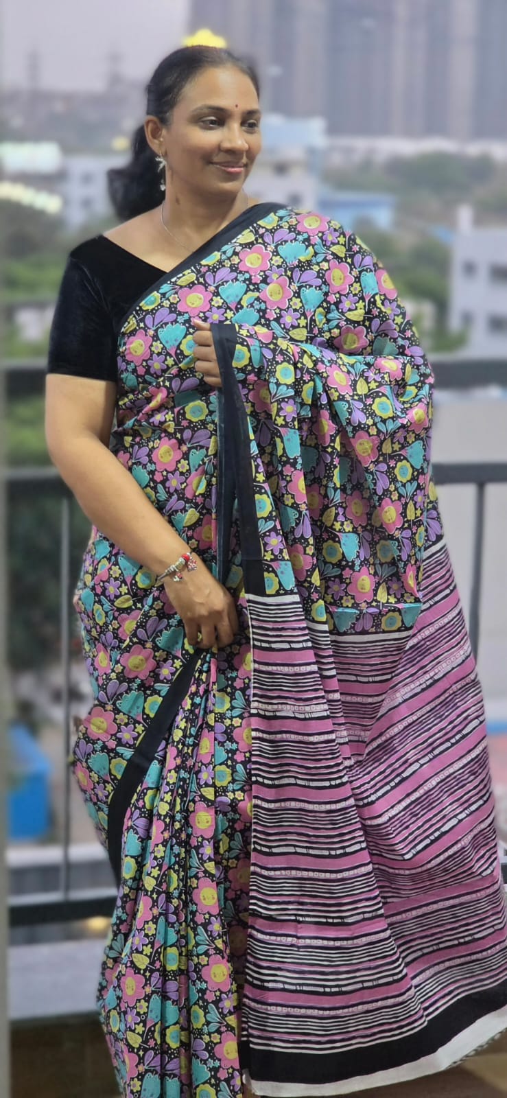 Hand Block Print Cotton Saree