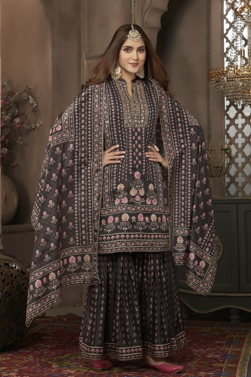 Black Sharara set