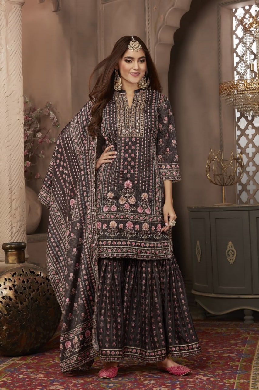 Black Sharara set