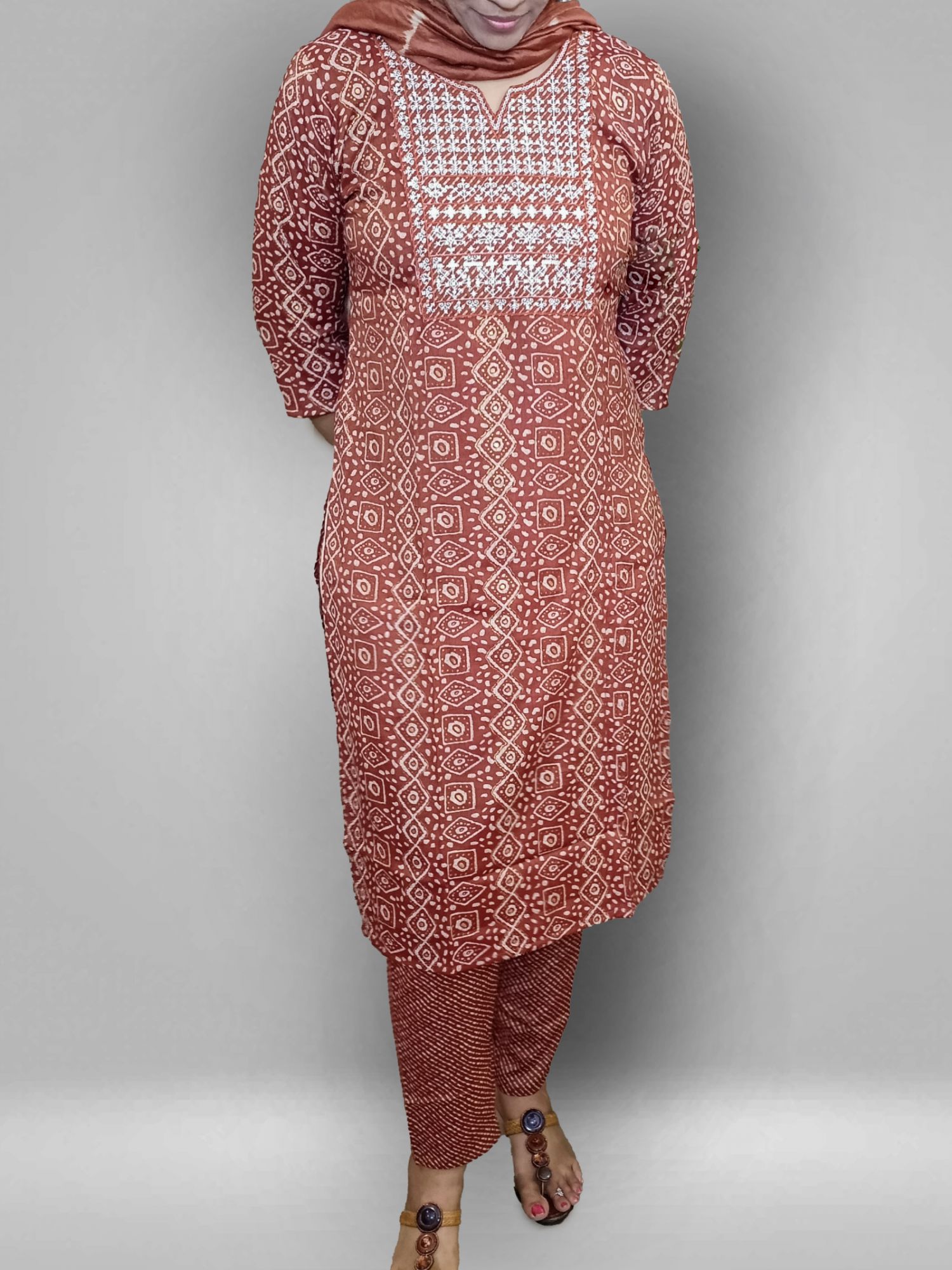 Brown rayon suit set