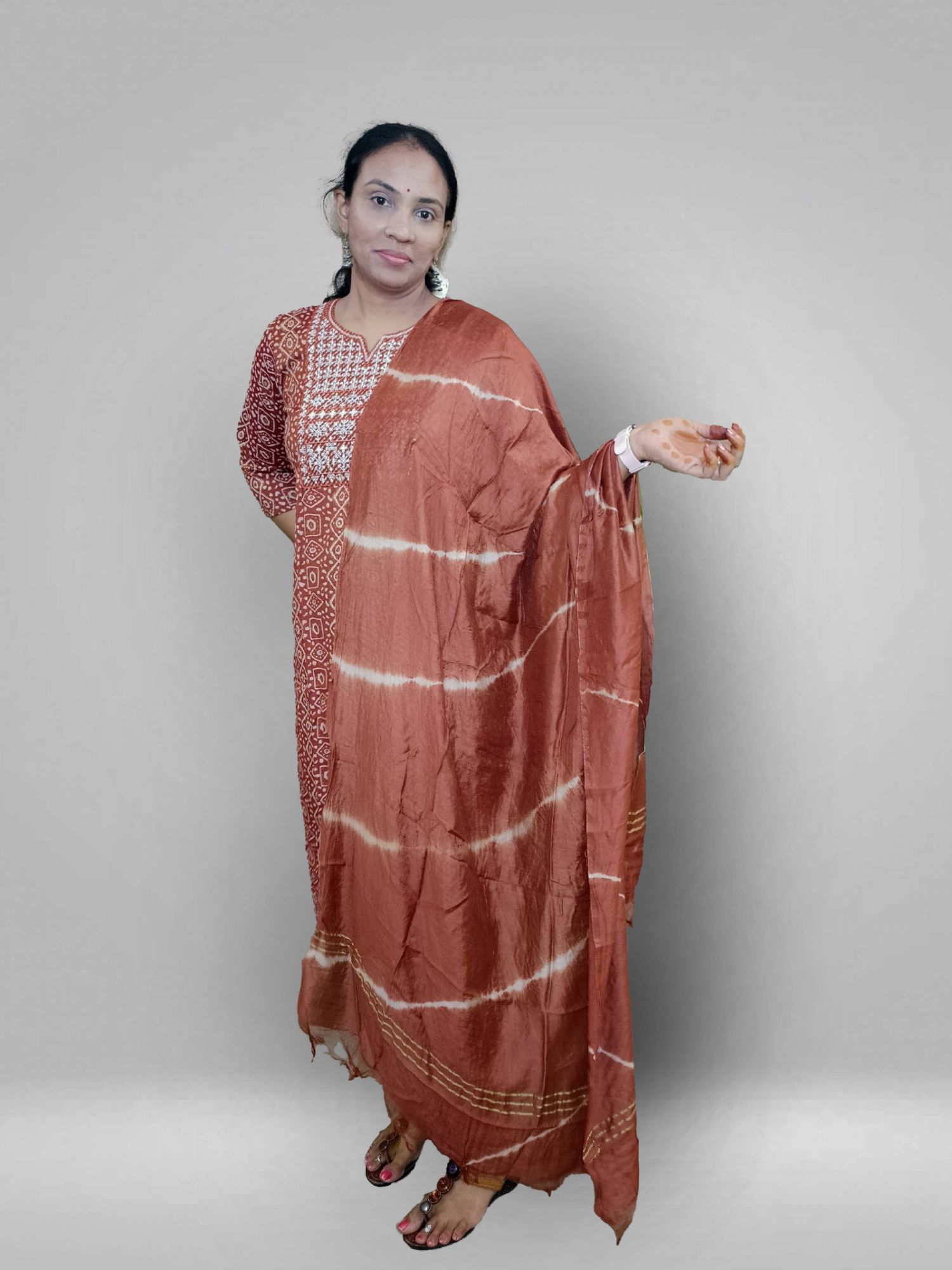 Brown rayon suit set