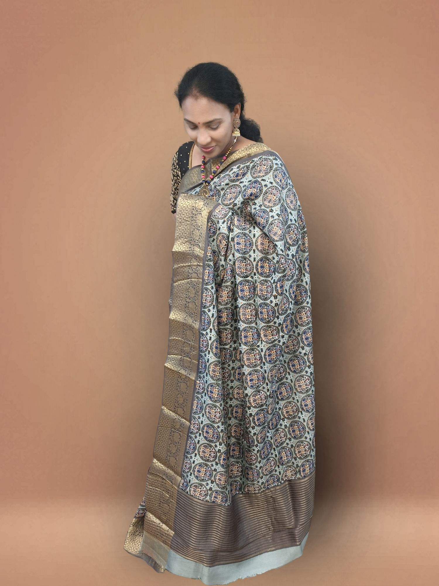 Dola silk printed saree