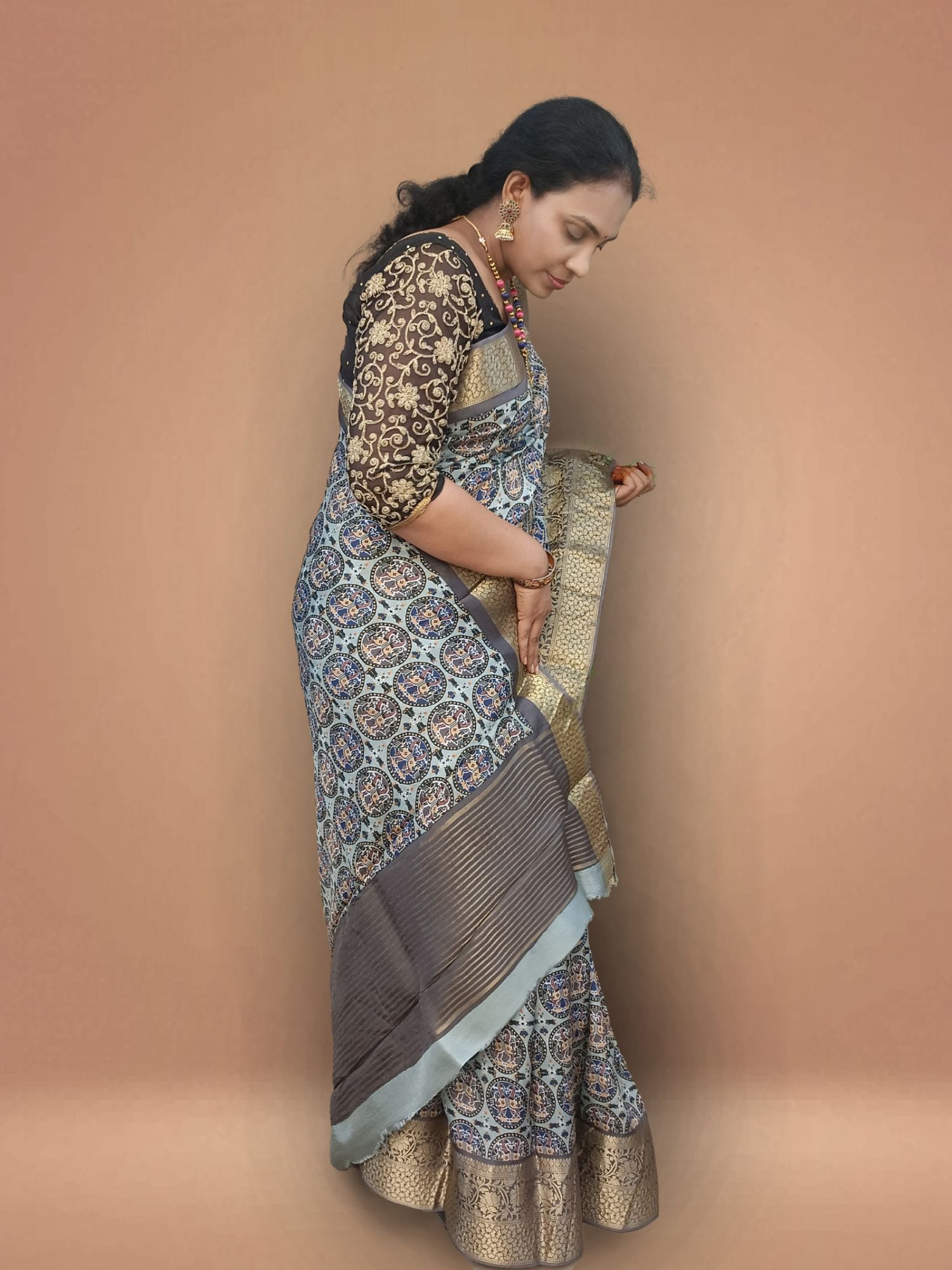 Dola silk printed saree