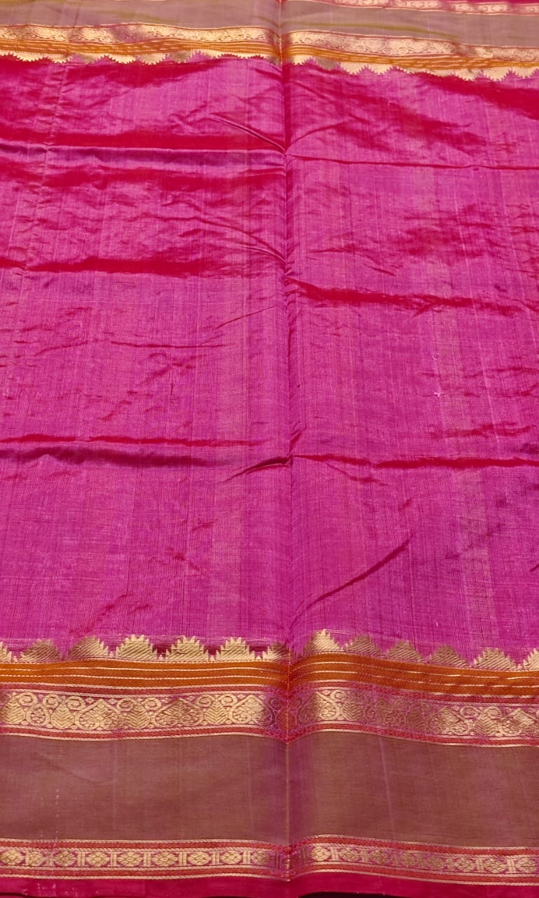 Handloom 1000 Butta Kanchi Silk Cotton Saree with zari Boarder Pallu