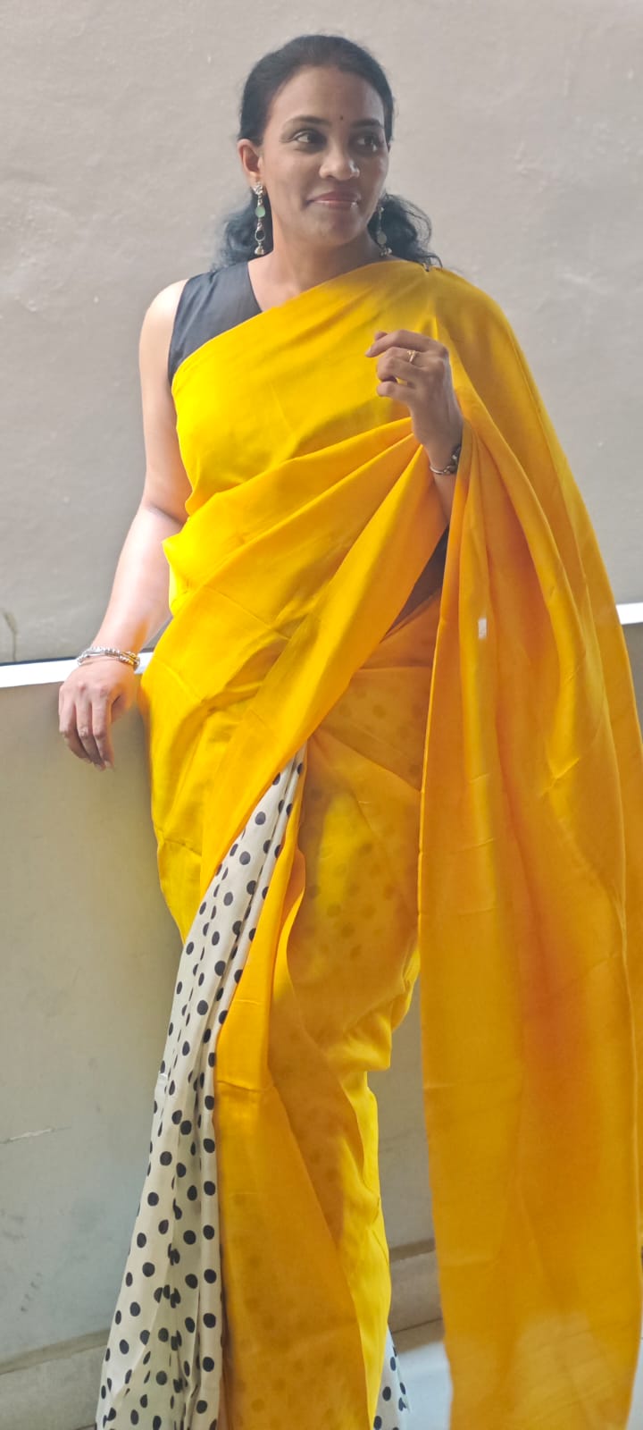 Hand Block Print Tussar Silk Saree