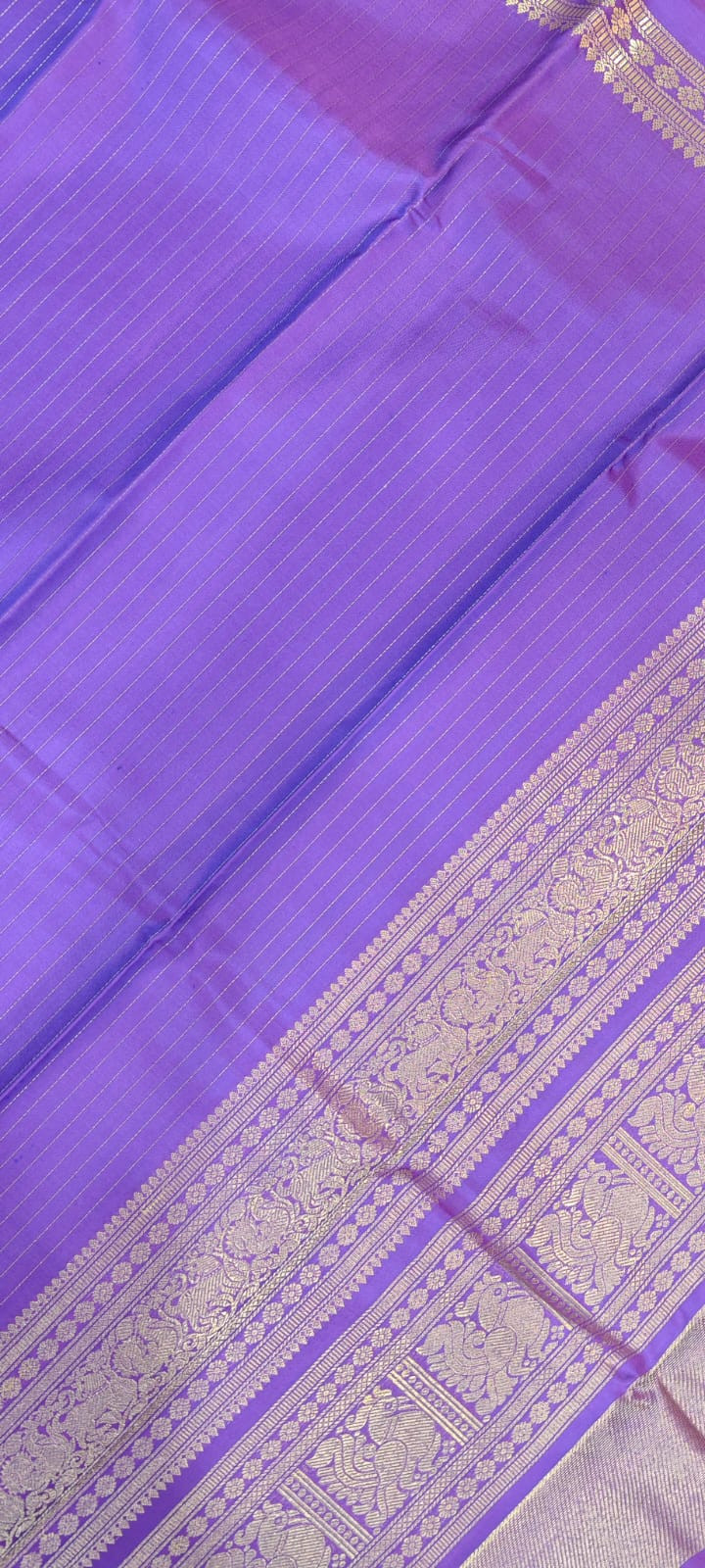 Purple Vairavoosi Pure Kanjivaram Silk Saree