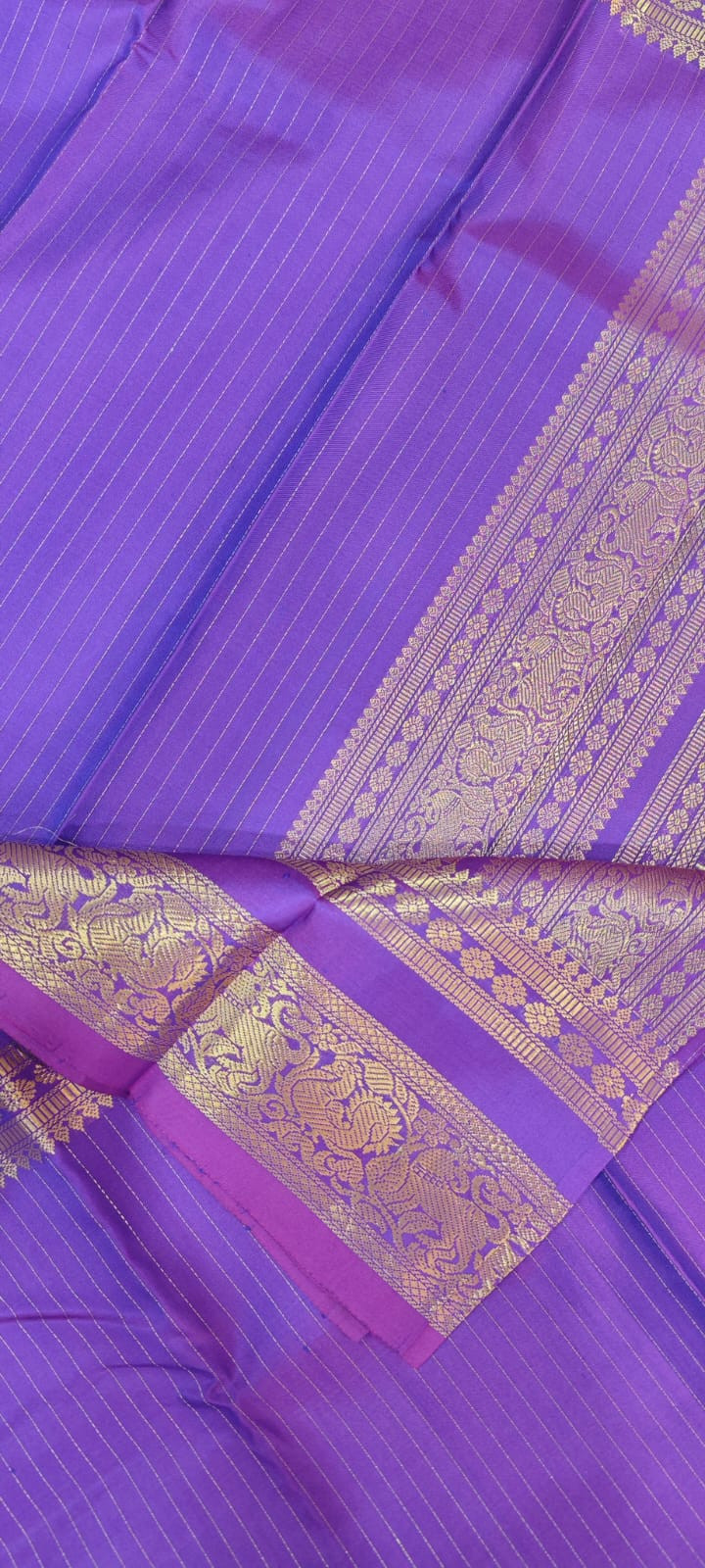 Purple Vairavoosi Pure Kanjivaram Silk Saree
