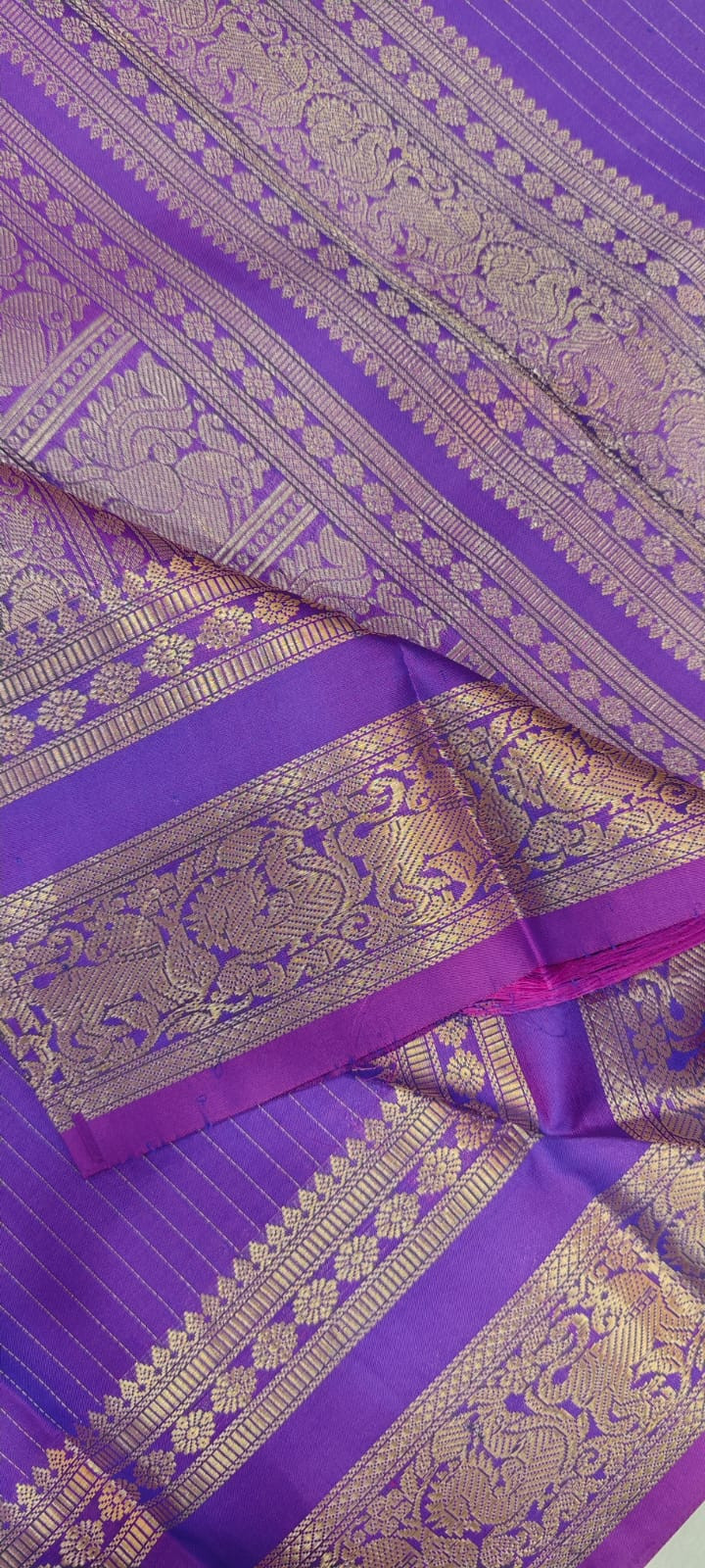 Purple Vairavoosi Pure Kanjivaram Silk Saree