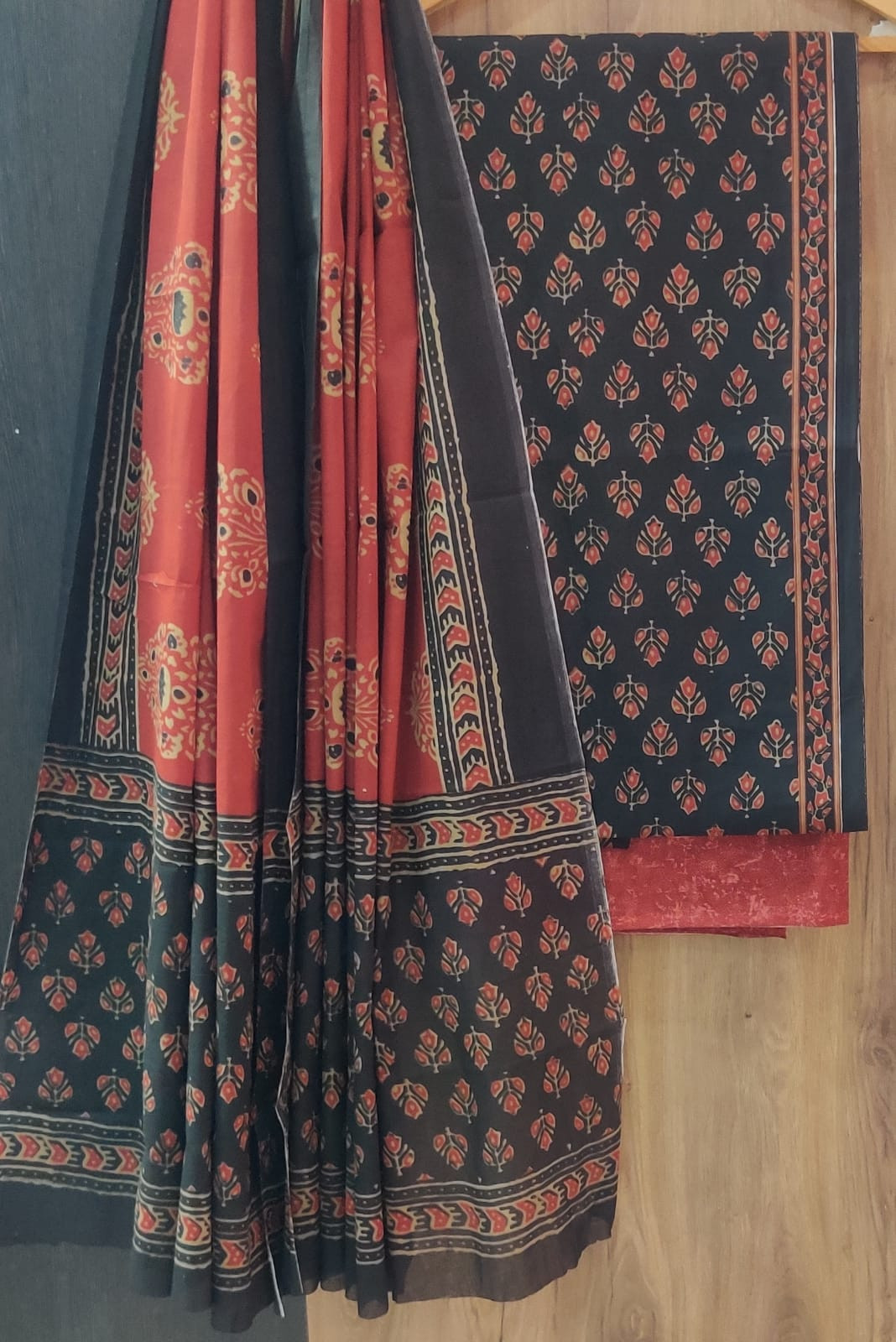 Hand Block Printed Cotton Suit Fabric Set