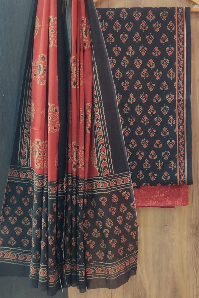 Image of Hand Block Printed Cotton Suit Fabric Set
