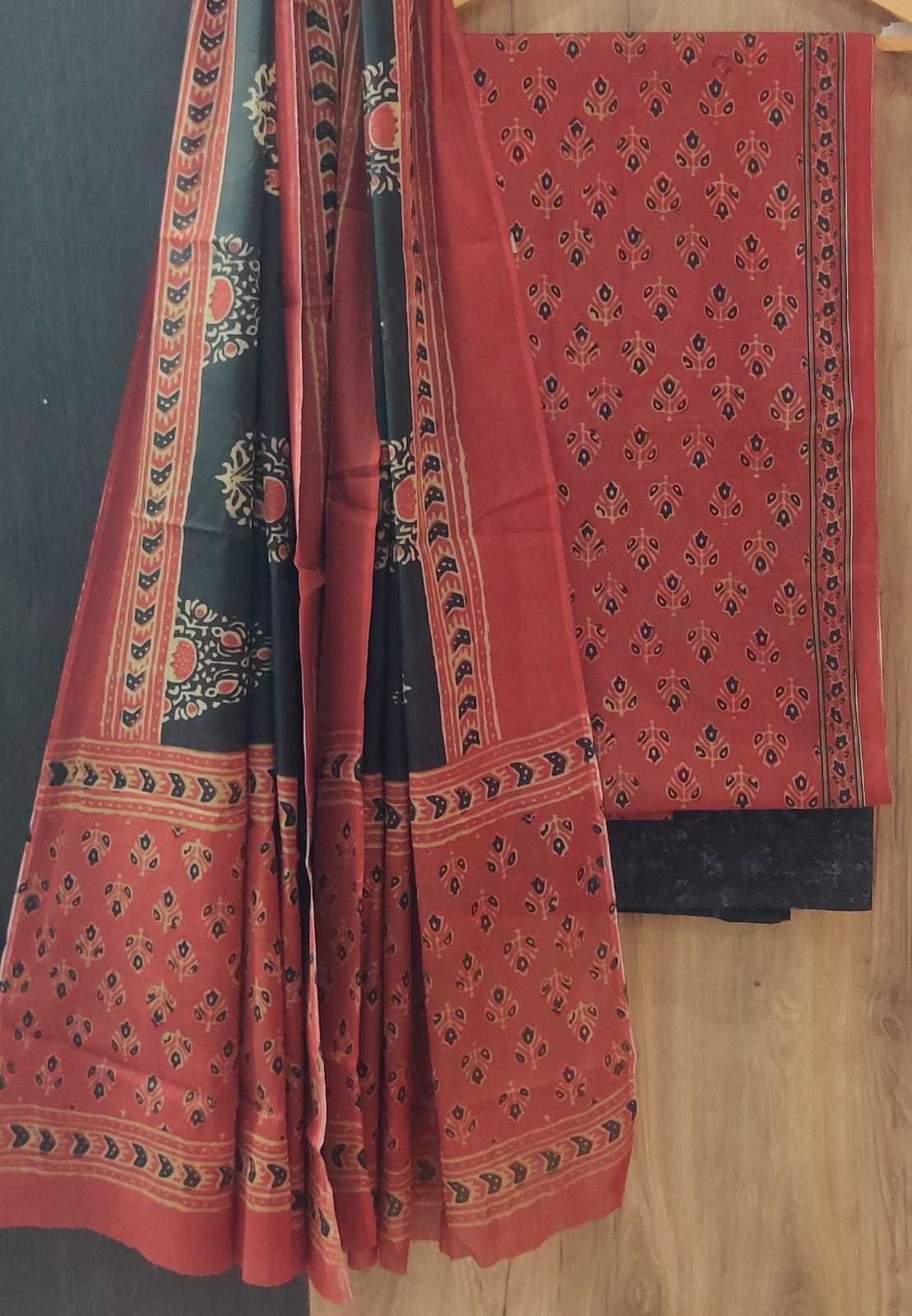 Hand Block Printed Cotton Suit Fabric Set