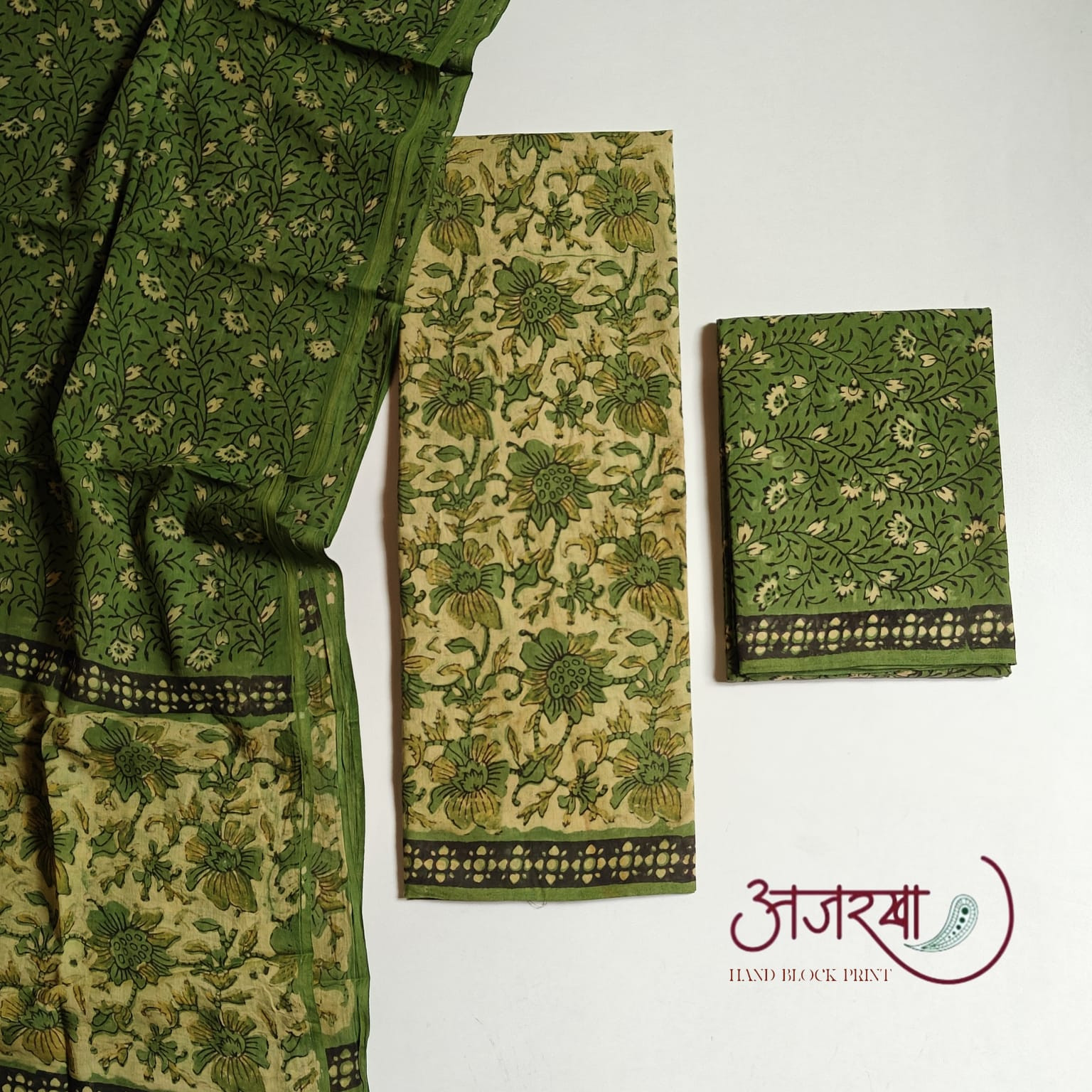 Vanaspati Ajrakh Hand Block Suit Set