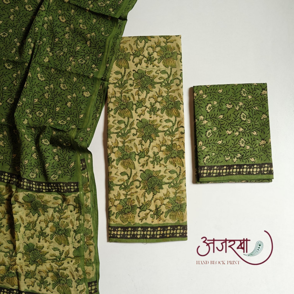 Image of Vanaspati Ajrakh Hand Block Suit Set