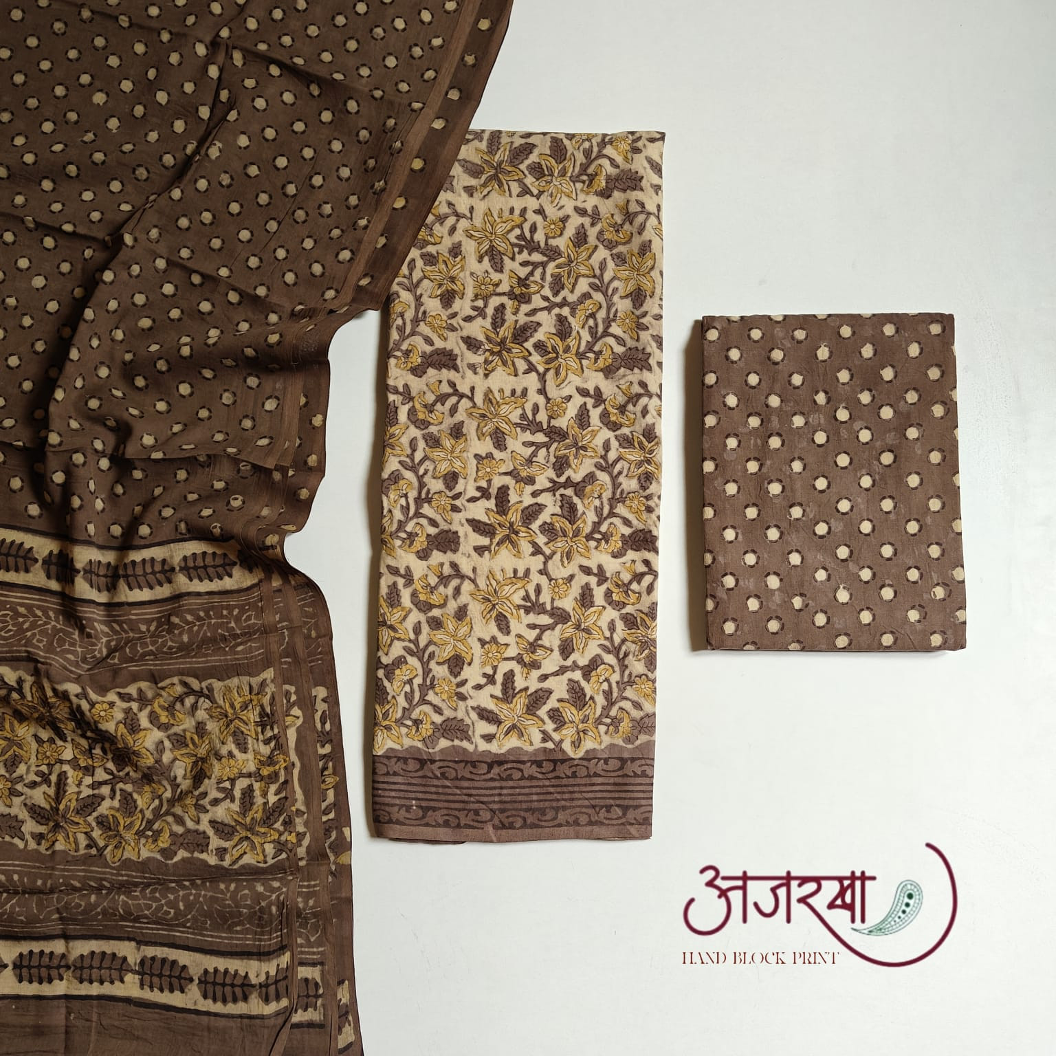 Vanaspati Ajrakh Hand Block Suit Set