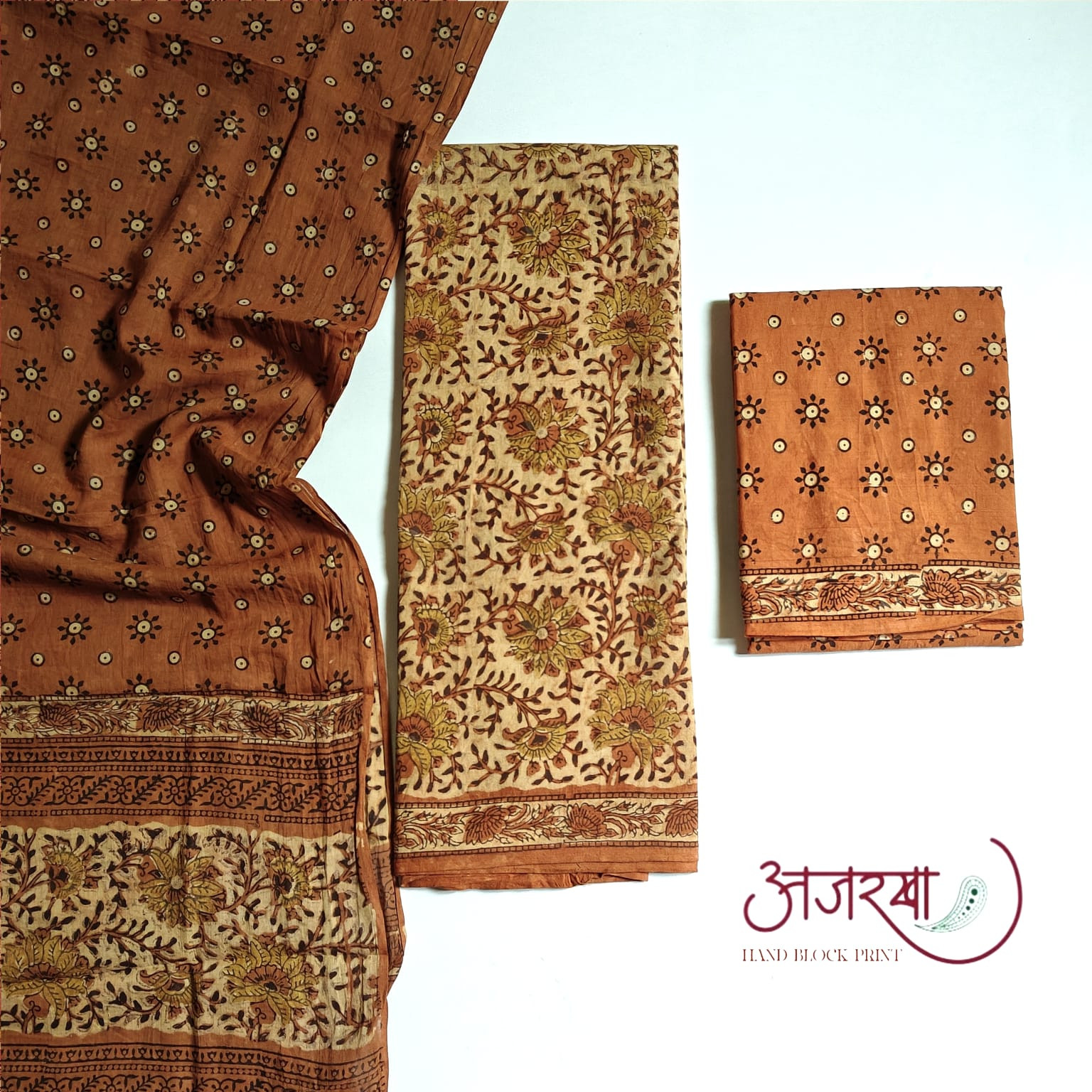 Vanaspati Ajrakh Hand Block Suit Set