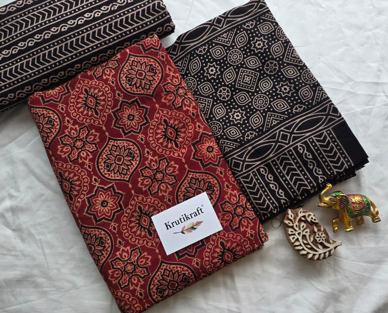 Ajrakh Block Print Cotton Suit Set