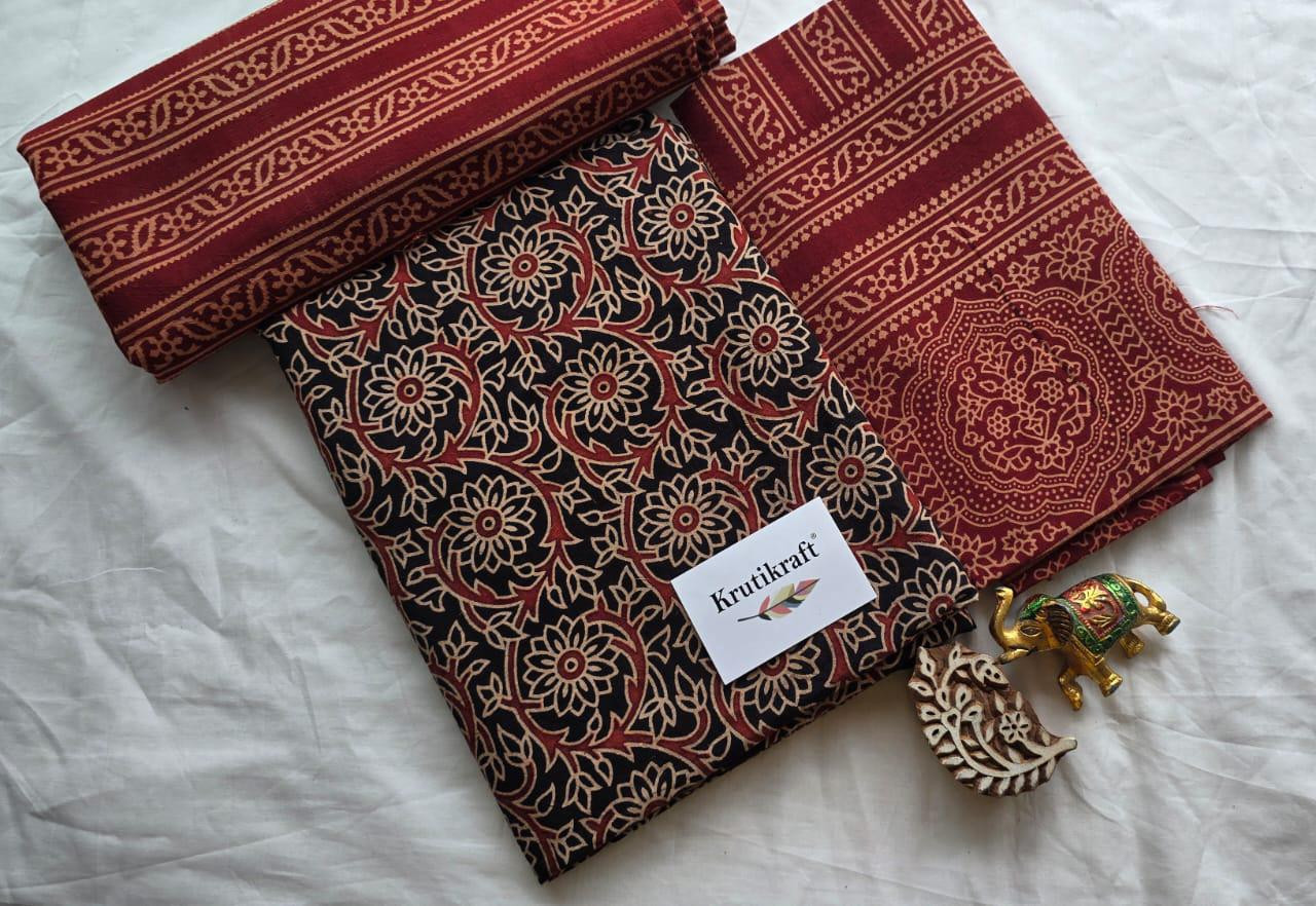 Ajrakh Block Print Cotton Suit Set