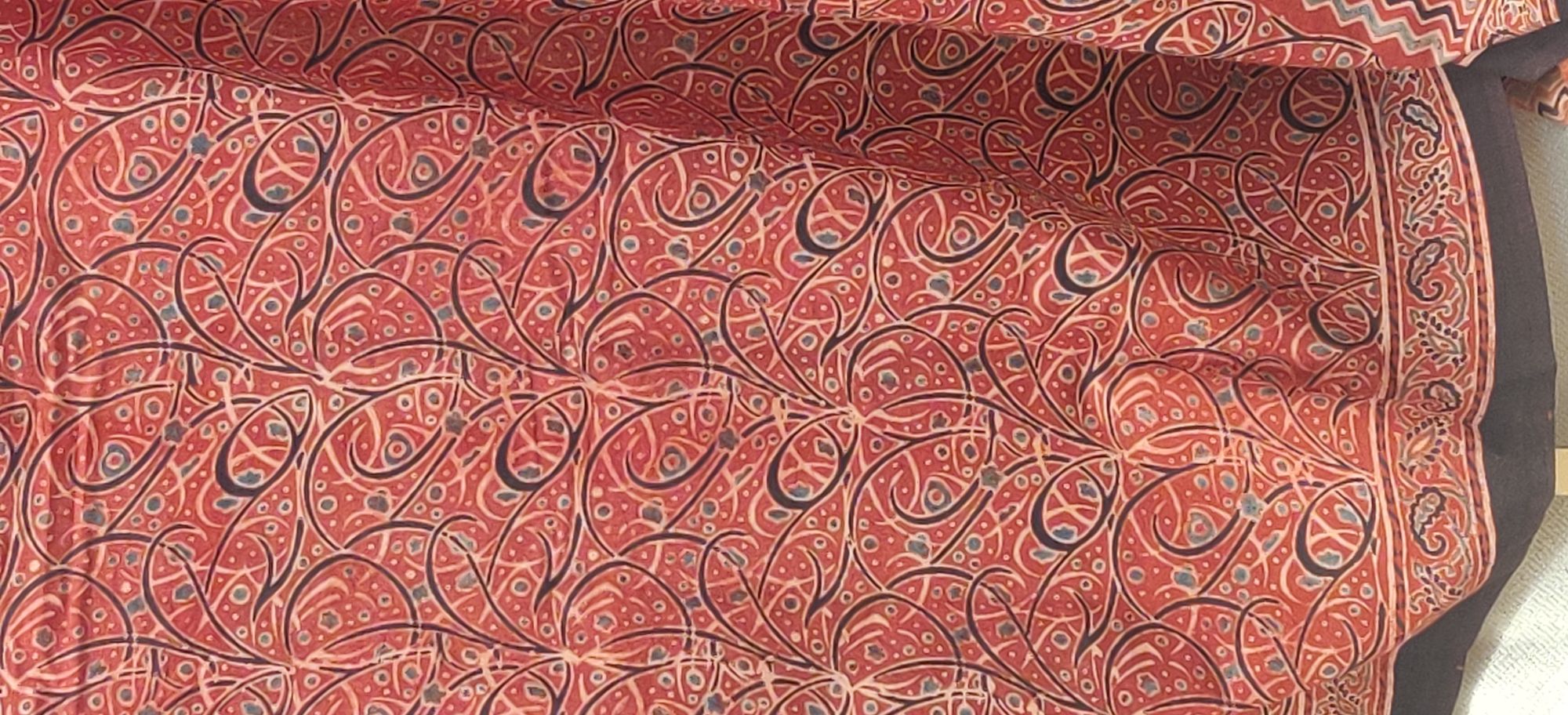 Ajrakh Handblock Printed Natural Dyed Mul Cotton Saree