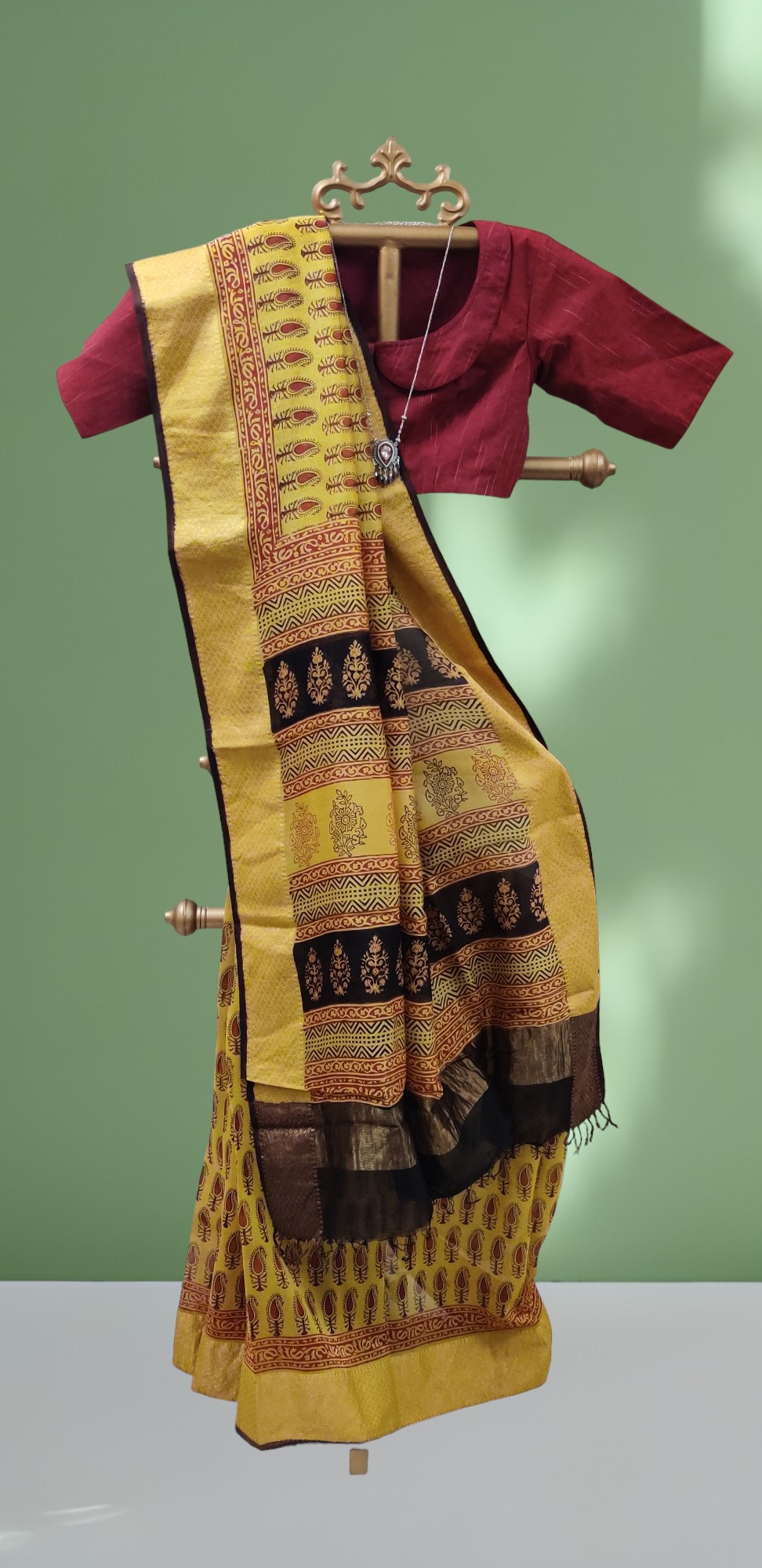 Maheshwari Bagh Print Silk Cotton Saree