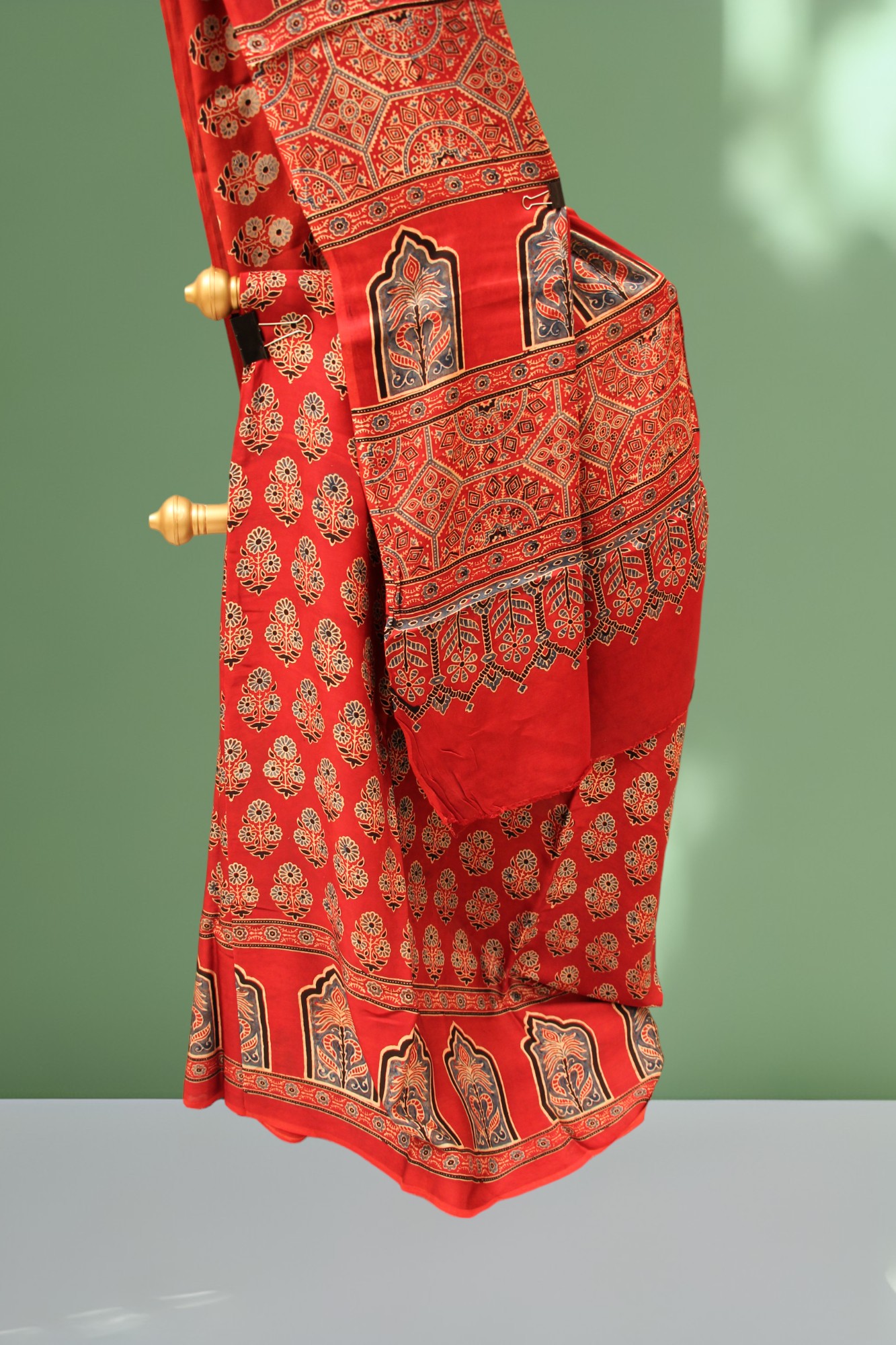 Ajrakh Modal Silk Saree
